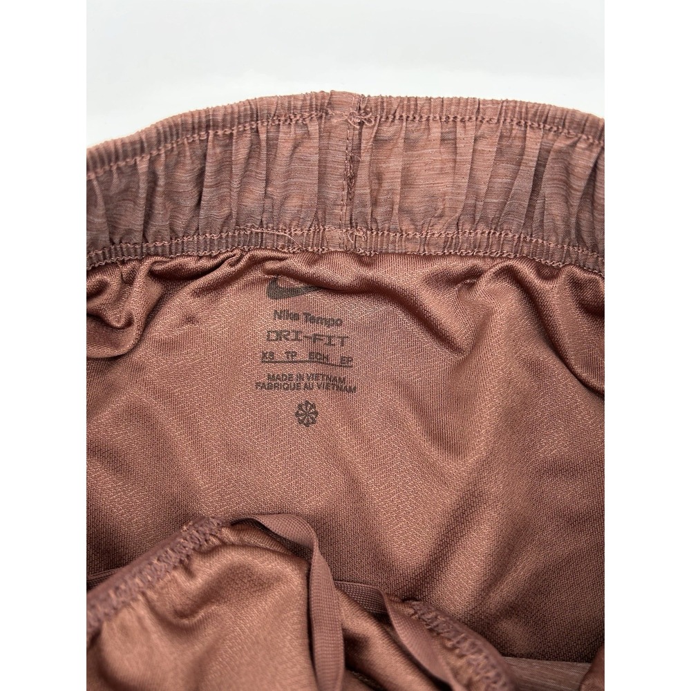 Nike Tempo Shorts Womens XS Brown Lined Dri-Fit Mid Rise Elastic Waist Swoosh - Picture 3 of 5